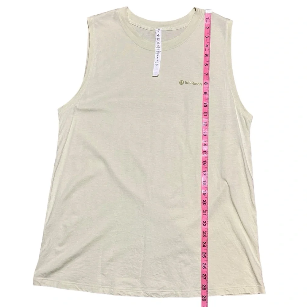 Lululemon All Yours Graphic Tank Dewy Pale Yellow Sleeveless Top Size 10